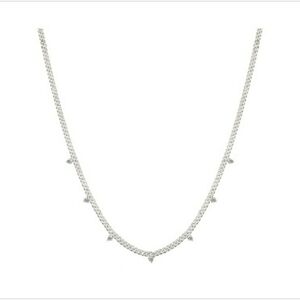 Unwritten Cubic Zirconia Cuban Chain Necklace - Silver